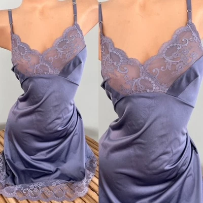 VINTAGE SLIP DRESS LINGERIE SILKY VIOLET by VANITY FAIR sz 38 - Image 1 of 2