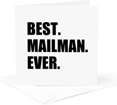 Mejor cartero de todos los tiempos, regalo para cartero favorito - tarjeta de felicitación, 6 X 6 pulgadas, pecado Foto 1 de 4