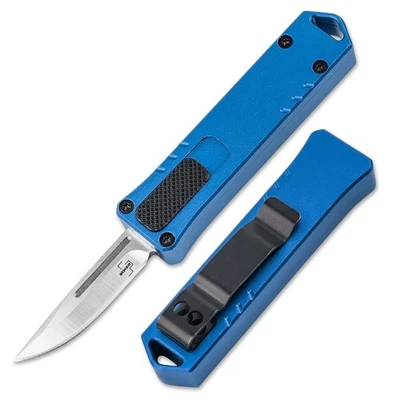 BÖKER PLUS® Micro USB OTF Blue EDC Taschenmesser 42a D2 Metallgriff Blau 01BO971 - Bild 1 von 4