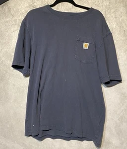 Camiseta de trabajo Carhartt holgada de peso pesado con bolsillo para hombre talla grande azul marino - Imagen 1 de 9