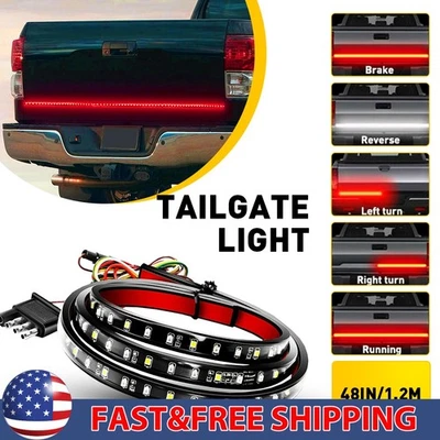 Tira de luz de puerta trasera de 1,2 m 3528SMD señal de giro freno barra de lámpara inversa roja/blanca Foto 1 de 4