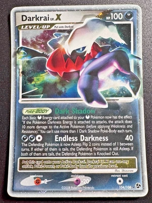Darkrai LV.X 104/106 D&P Great Encounters Pokemon Card Holo Foil Rare MP - Image 1 of 4