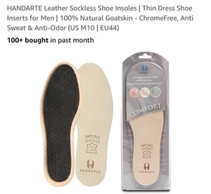 HANDARTE Leder Sockenlose Schuheinlagen Dünn Elegant Verhindern Geruch US M8 W9,5 EU41 - Bild 1 von 3