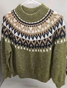 Tommy Hilfiger Women’s Sweater Half Snowflake Raglan Sixe Lg Perfect For Winter - Picture 1 of 4