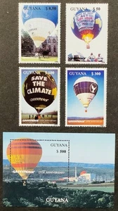 SELLOS GUYANA GREENPEACE 25 ANIVERSARIO SS + SET 1996 MNH GLOBO AEROSTÁTICO - Imagen 1 de 3