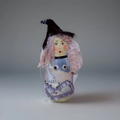 Folk Art Stitch Witch Sewing Push Pin Doll Primitive Artist Sign Crafting Gift - Image 1 of 4