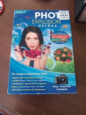 Photo Explosion Deluxe V2 Windows XP Digital Photo Editing PC Software NEW - Image 1 of 2