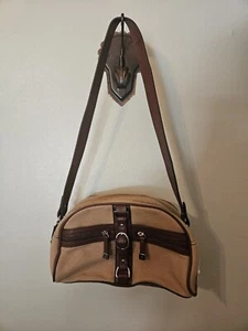 NWT Etienne Aigner Jute Cotton Faux Leather Purse Shoulder Strap Rounded Top - Picture 1 of 14