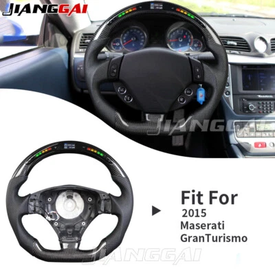 Volante personalizado LED de fibra de carbono real para Maserati GranTurismo GT 09+ Foto 1 de 4