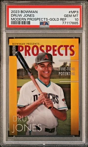 2023 Bowman Chrome Druw Jones GOLD /50 PSA 10 RC - 🔥Rare Parallel Gem - Picture 1 of 2