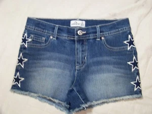 Girls Jordache Denim Jean Shorts w/ Embroidered Stars Trim - 12 - Picture 1 of 6