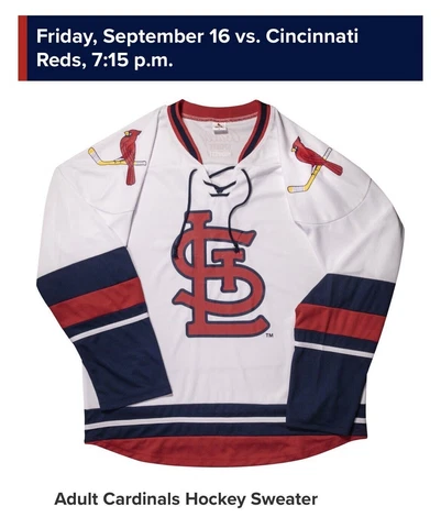 St. Louis Cardinals Hockey Jersey Sweater NIB SGA Adult XL - 9/16/2022 Cover