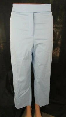 Escada Light Blue Cotton Blend Stretch Pant Size 46 - Imagem 1 de 4
