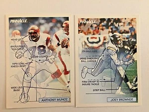 LOT OF 2 1991 PINNACLE THE TECHNICIAN FOOTBALL TRADING CARDS #357 AND #360  - Bild 1 von 2