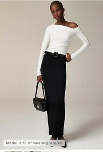 Nwt J. Crew Asymmetrical Off The Shoulder Top In Stretch Cotton Size Medium - Picture 1 of 5
