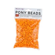 1000 Pony Beads Bag, Craft Projects of Bead Jewelry for All Ages, 9mm Orange