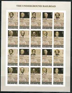 Panel de 20 estampillas Forever de ferrocarril subterráneo de Estados Unidos Scott # 5834-5843 (MNH) como nuevo - Imagen 1 de 1