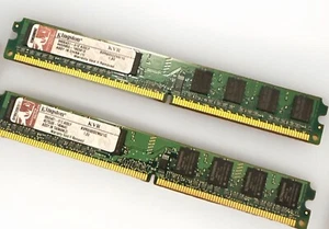 2 pcs Kingston KVR800D2N6/1GB 1GB DDR2 SDRAM 800MHz Memory Module Kit - Picture 1 of 2
