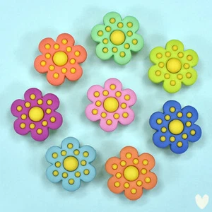 DRESS IT UP Buttons Polka Dots Flowers 8301 - Embellishments Retro Floral - Picture 1 of 4