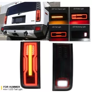 Smoked LED Tail Brake Turn Signal Reversing Light For 2003-2009 Hummer H2 SUV - Foto 1 di 13