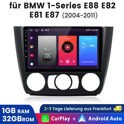 Android 14 Autoradio GPS DAB+ Wifi Navi Für BMW 1er E81 E82 E87 E88 2004-2011 DE - Bild 1 von 4
