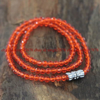 Faceted 3mm Bright Multi-Color Spinel Crystal Round Gems Beads Necklace 20" AAA+ - Image 1 of 4