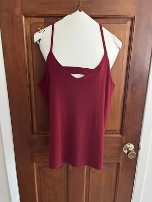 Bar III Zip-Back Halter Top -  BURGANDY - Size L - NEW W/O TAGS! Lined - Image 1 of 4