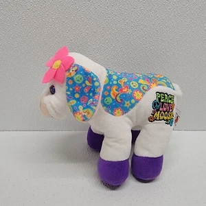 Ganz Webkinz Rockerz Cow Plush Peace Love Moosic HM5101 Colorful - No Code - Picture 1 of 20