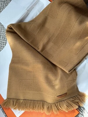 NIB Hermes Rayee Shawl Camel Tan Stole Scarf Thick Warm Cashmere - Image 1 of 4
