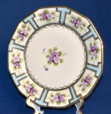 Assiette NORITAKE En Porcelaine NIPPON Peinte À La Main Décor Doré VIOLET 9 3/4" - Photo 1/4