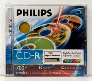 Philips LightScribe CDR Yellow Colour CD-R 80 Discs / 52x / 700MB / 80Mins New - Picture 1 of 6