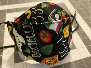 Maschera 3D Pizza Italian Italy Food copri viso cinghie regolabili adulto/uomo - Foto 1 di 3