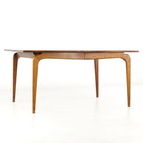 Lane Perception Mid Century Walnut Dining Table with 1 Leaf Cover