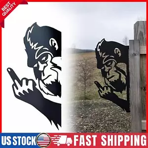 Peek-a-Boo Flipping Off Bigfoot Metal Sign - Bigfoot Says Your #1 - Size 10x15in - Picture 1 of 5