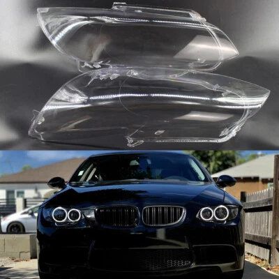 Pair Car Headlight Lens Cover Shell fit for BMW 3 E92 Coupe E93 Cabrio 328i L&R - Image 1 of 4