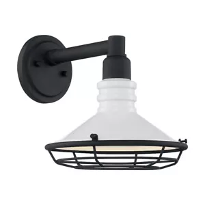 Nuvo Lighting Blue Harbor 1 Light 9.75" Sconce, White/Textured Black - 60-7051 - Picture 1 of 1