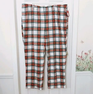 Pantalones de pijama de lana para mujer blancos a cuadros Navidad 2XL NUEVOS - Imagen 1 de 12