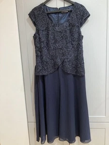 Dress size 16 Jacques Vert navy lined Evening Cocktail Cruise vgc (J5/1) - Picture 1 of 9