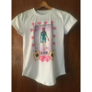 Loteria Mexikaner Hemd Mexico La DAMA Größe EXTRA SMALL weiß neu Blumen Coco - Bild 1 von 5