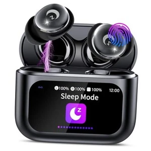 Sleep Earbuds Bluetooth 5.4 in Ear Smart Touch Screen Ear Buds, 48H Black - Picture 1 of 7