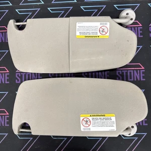 2002-2009 DODGE RAM 1500 2500 3500 Driver & Passenger Gray Sun Visors Cloth OEM - Picture 1 of 8