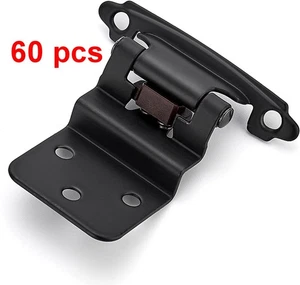 Ravinte 60 Packs (30 Pairs) 3/8" Inset Matte Black Cabinet Hinge, Self Closing - Picture 1 of 10