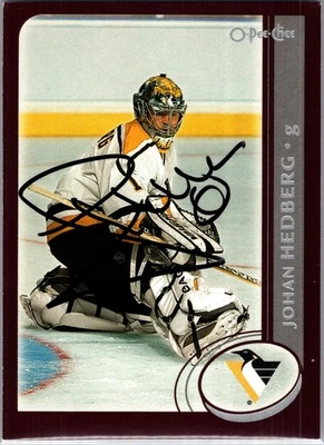 2002-03 O-PEE-CHEE #106 JOHAN HEDBERG AUTOGRAPH PITTSBURGH PENGUINS - Image 1 of 2