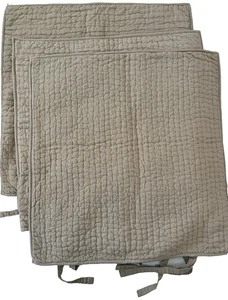 3 Pottery Barn Euro Shams Cotton Linen Blend Quilted Pick Stitch - Picture 1 of 8