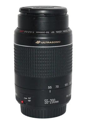 Canon EF 55-200mm f/4.5-5.6 USM Telephoto Zoom Lens – Fast AF, Tested w/ Caps - Image 1 of 4