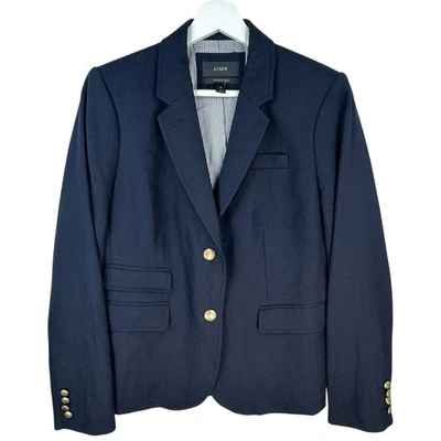J. Crew Schoolboy Blazer Womens Size 6 Wool Blend Navy Button Preppy Academia￼ - Image 1 of 4