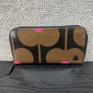 Orla Kiely Vergissmeinnicht Geldbörse Portemonnaie umlaufender Reißverschluss in Abacus Conker Neu mit Etikett - Bild 1 von 12