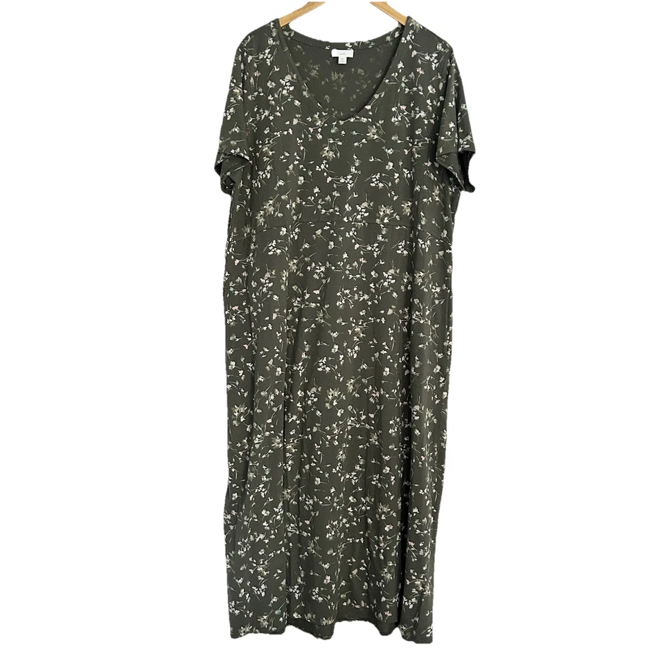 J Jill Womens Cottagecore Maxi Shift Dress Size 2X Prairie Peasant Stretch Boho - Image 1 of 4