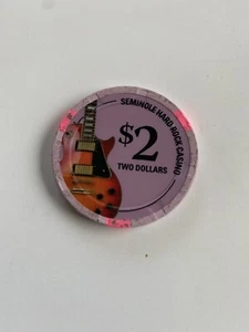 seminole hard rock Casino Hollywood Florida $2 casino playing poker chip - Picture 1 of 2