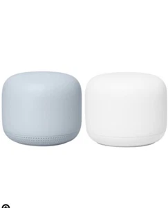 Google Nest Wifi Router and Point - Snow/Mist - Picture 1 of 9